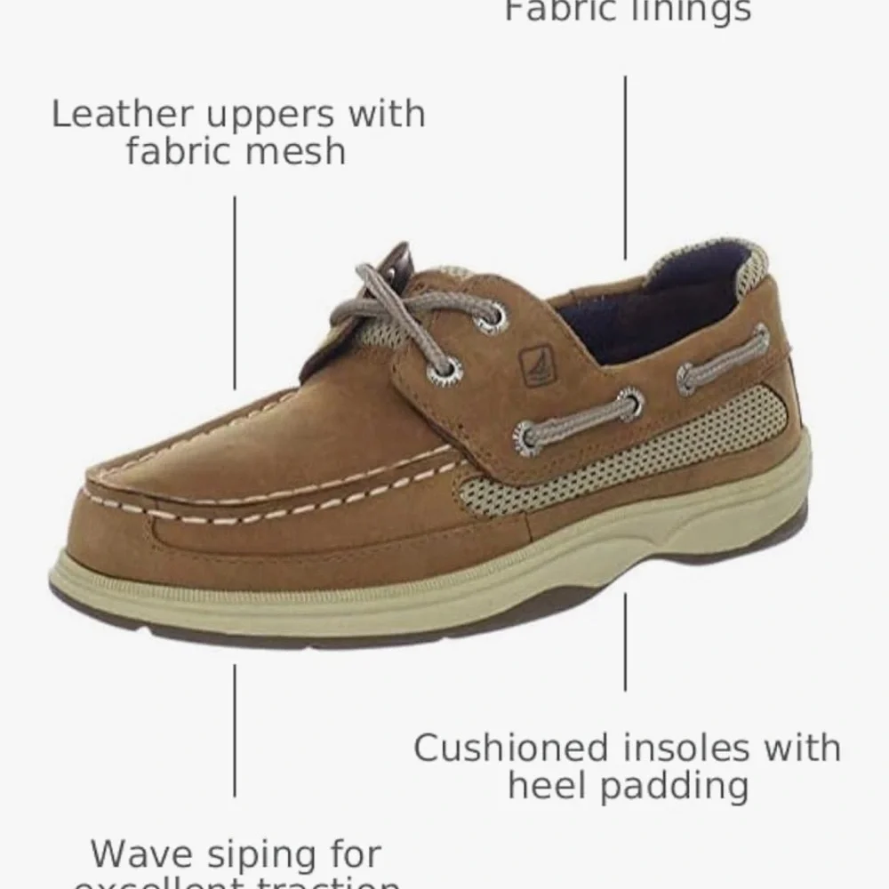 *NWT* Sperry Topside Lanyard Kids Brown Leather Moccasin Boat Shoes